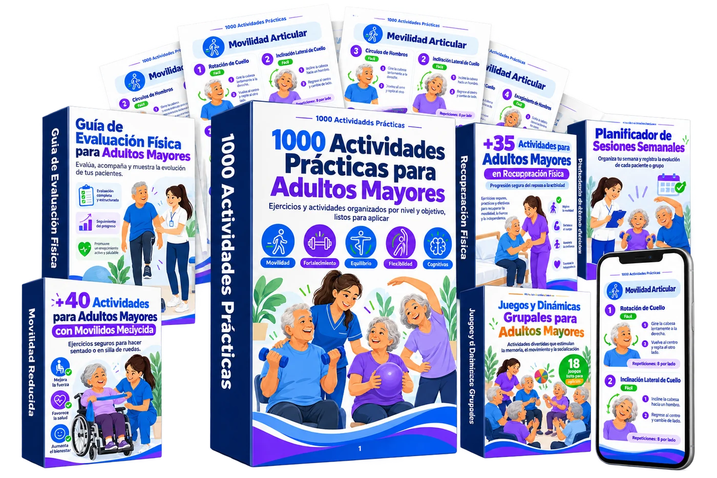 Kit 1000 Actividades Prácticas para Adultos Mayores con todos los bonos